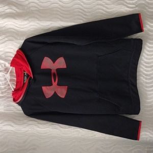 Under Armour Youth YXL Hoodie Loose Red and Black with wide front Pocket